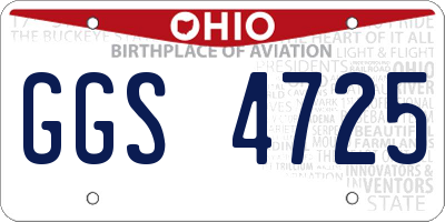 OH license plate GGS4725