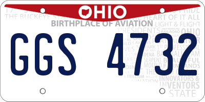 OH license plate GGS4732