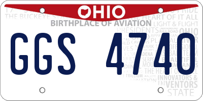 OH license plate GGS4740