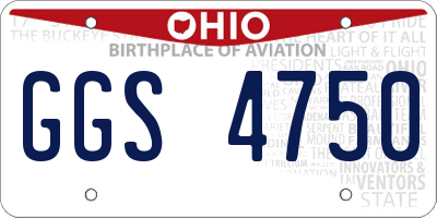 OH license plate GGS4750