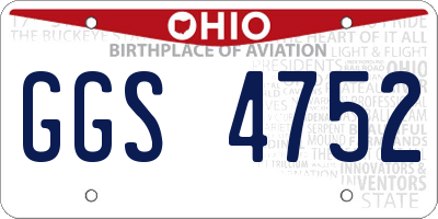 OH license plate GGS4752