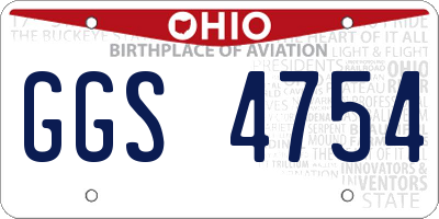 OH license plate GGS4754
