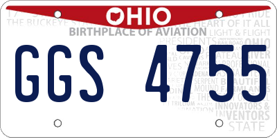 OH license plate GGS4755