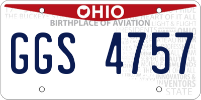 OH license plate GGS4757