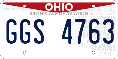 OH license plate GGS4763