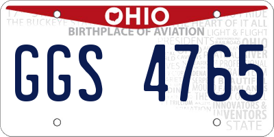 OH license plate GGS4765