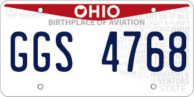 OH license plate GGS4768