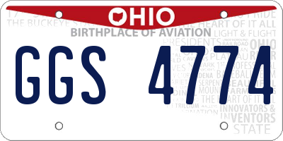 OH license plate GGS4774