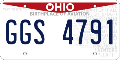 OH license plate GGS4791