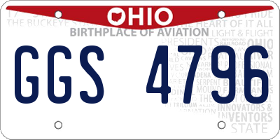 OH license plate GGS4796