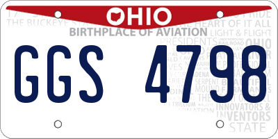 OH license plate GGS4798
