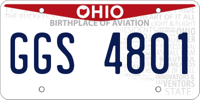 OH license plate GGS4801