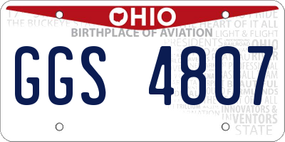 OH license plate GGS4807