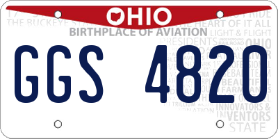 OH license plate GGS4820