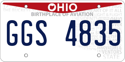 OH license plate GGS4835