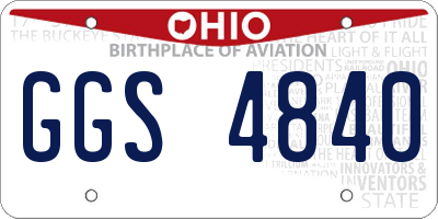 OH license plate GGS4840