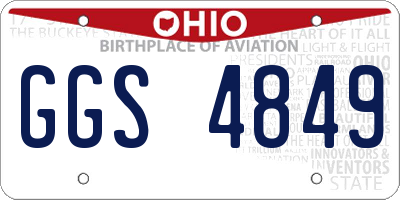 OH license plate GGS4849