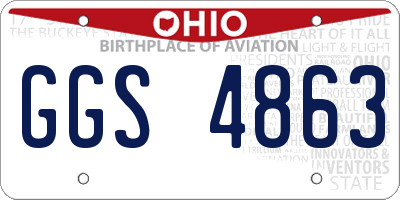 OH license plate GGS4863