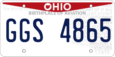 OH license plate GGS4865