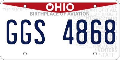 OH license plate GGS4868