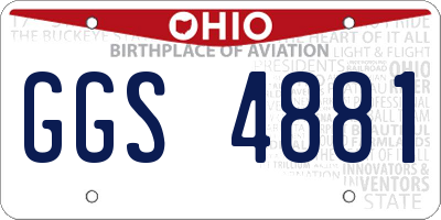 OH license plate GGS4881