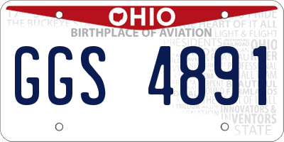 OH license plate GGS4891