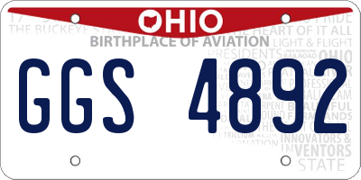 OH license plate GGS4892
