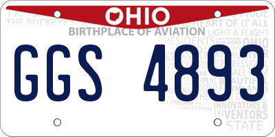 OH license plate GGS4893