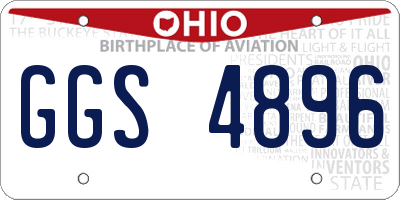OH license plate GGS4896