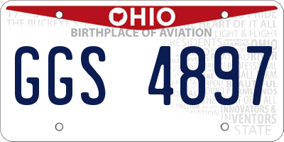 OH license plate GGS4897