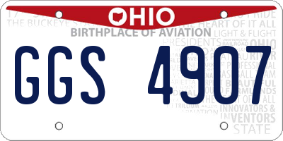 OH license plate GGS4907