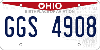 OH license plate GGS4908