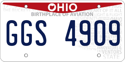 OH license plate GGS4909
