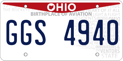 OH license plate GGS4940