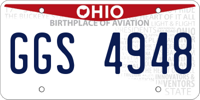 OH license plate GGS4948