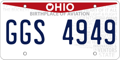 OH license plate GGS4949
