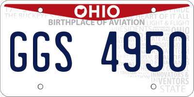 OH license plate GGS4950