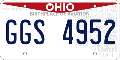 OH license plate GGS4952