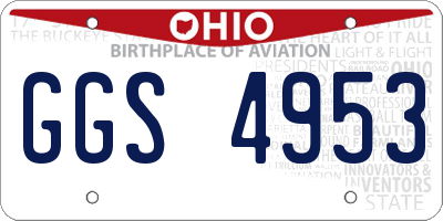 OH license plate GGS4953