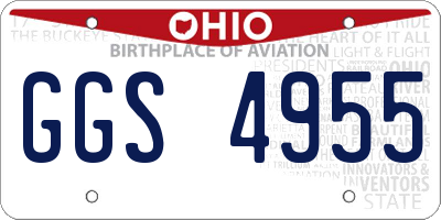 OH license plate GGS4955