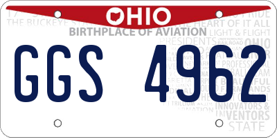 OH license plate GGS4962