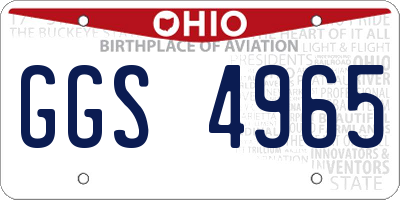 OH license plate GGS4965