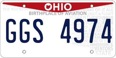OH license plate GGS4974