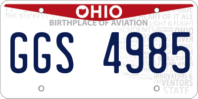 OH license plate GGS4985