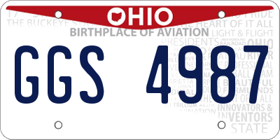 OH license plate GGS4987