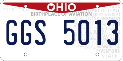 OH license plate GGS5013