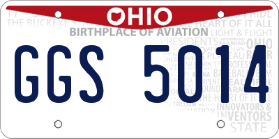 OH license plate GGS5014