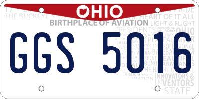 OH license plate GGS5016