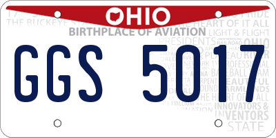OH license plate GGS5017