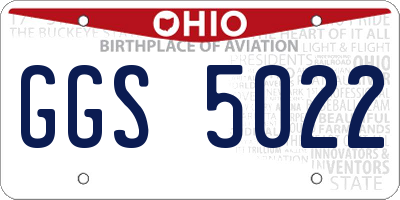 OH license plate GGS5022